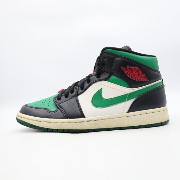 Nike Air Jordan 1 Men’s Size 10.5 Mid Pine Green Black Sneakers 554724-067 - Picture 4 of 10
